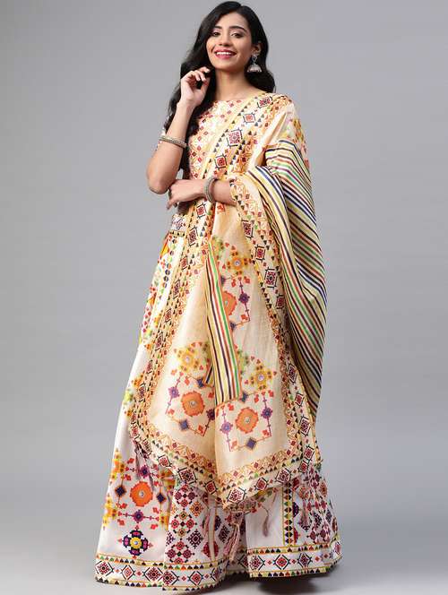 printed flared lehenga - 18968659 - Very Small Image - 1