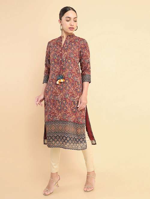women's straight kurta - 19101453 - Very Small Image - 1