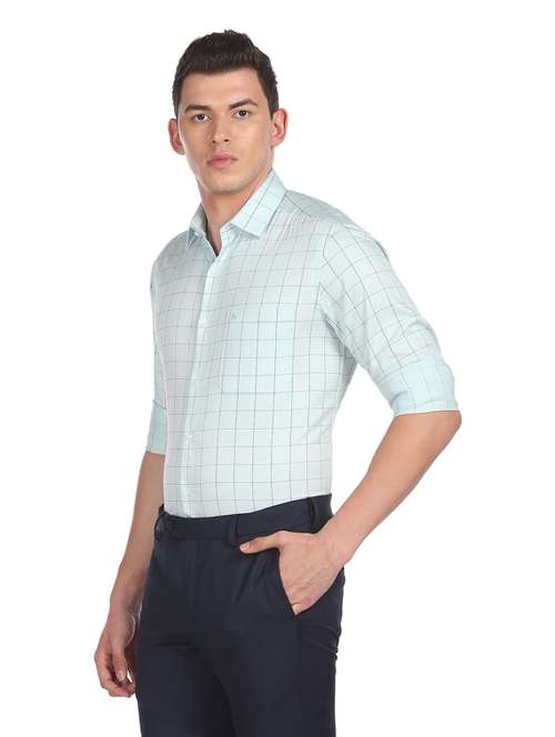 mens checks formal shirt - 19123217 - Very Small Image - 1