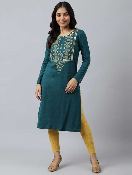 women's straight kurta - 19130625 - Very Small Image - 1