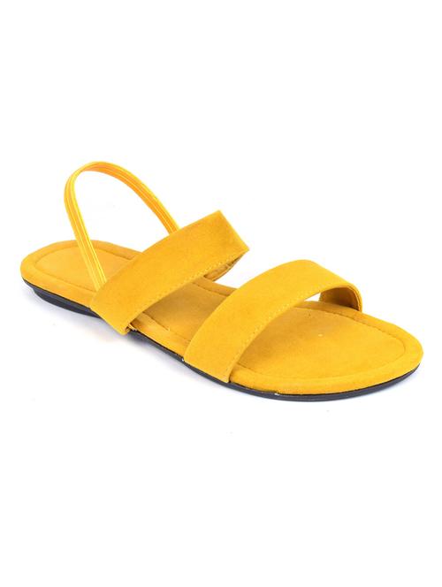yellow colored slip on flat sandal - 19138651 - Very Small Image - 1