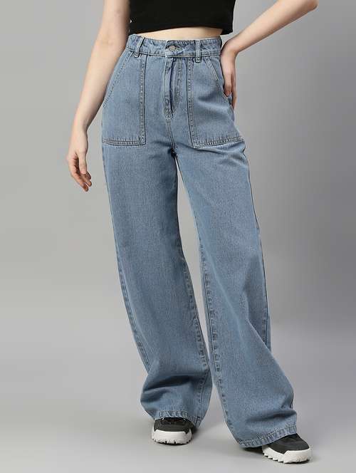 women's plain baggy fit jeans - 19208404 - Very Small Image - 1