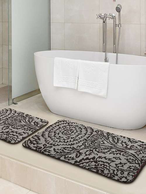 ico super soft bathmat by saral home (set of 2, 45x120 cm, 45x50 cm) (grey) - 19351690 - Very Small Image - 1