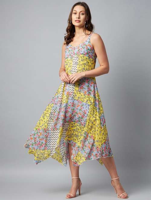 women's fit & flare self design dress - 19371192 - Very Small Image - 1