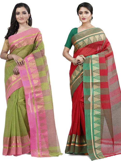 women's saree combo - 19407102 - Very Small Image - 1