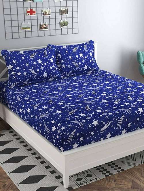 printed bed sheet with pillow cover - 19491370 - Very Small Image - 1