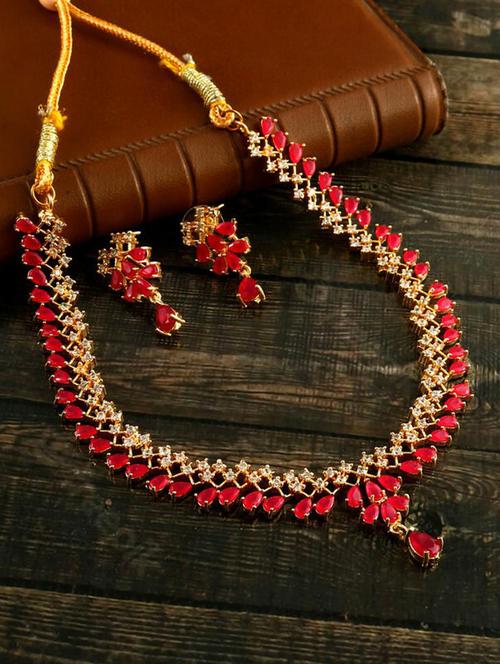 red brass necklace and earring - 19518762 - Very Small Image - 1
