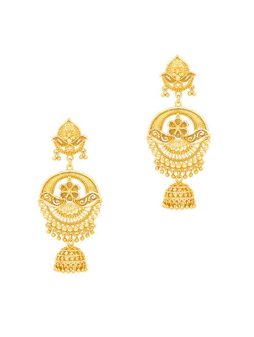 gold brass chandballi earring - 19666848 - Very Small Image - 1