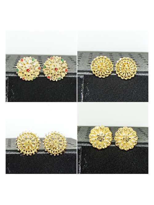 gold brass studs earring - 19666990 - Very Small Image - 1