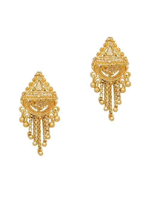gold brass studs earring - 19667275 - Very Small Image - 1