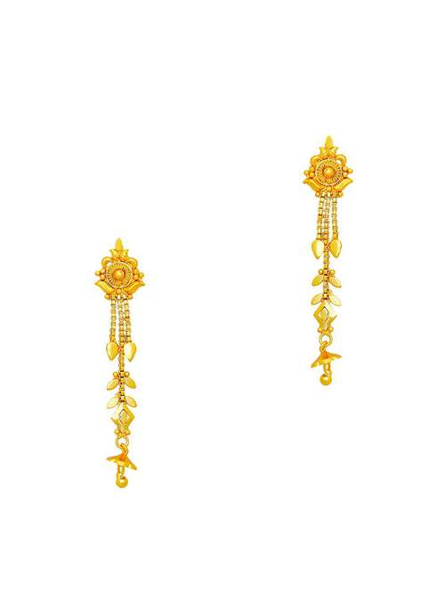 gold brass studs earring - 19667326 - Very Small Image - 1