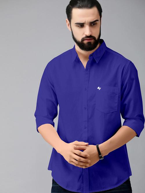 mens solid casual shirt - 19700384 - Very Small Image - 1