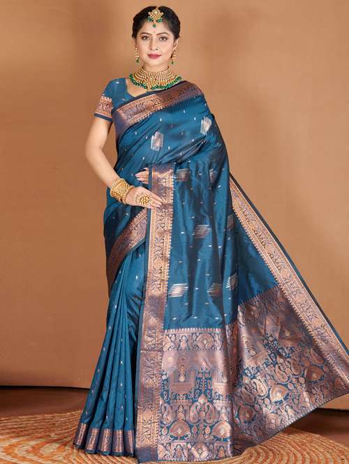 women's banarasi saree with blouse - 19708633 - Very Small Image - 1