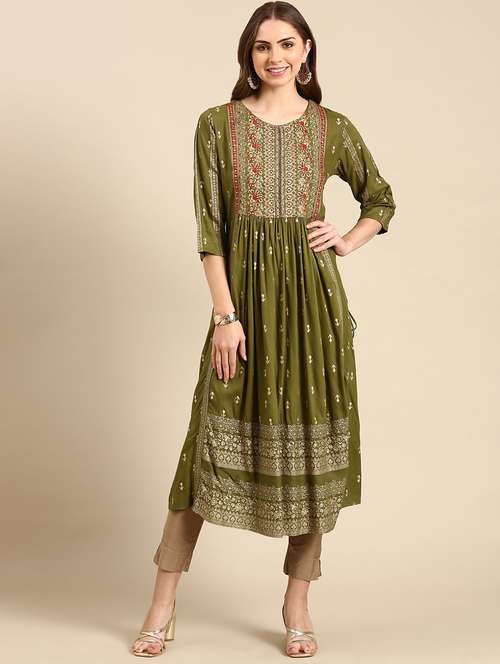 women's straight kurta - 19719278 - Very Small Image - 1