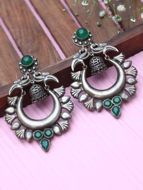 green brass drop earring - 19754970 - Very Small Image - 1