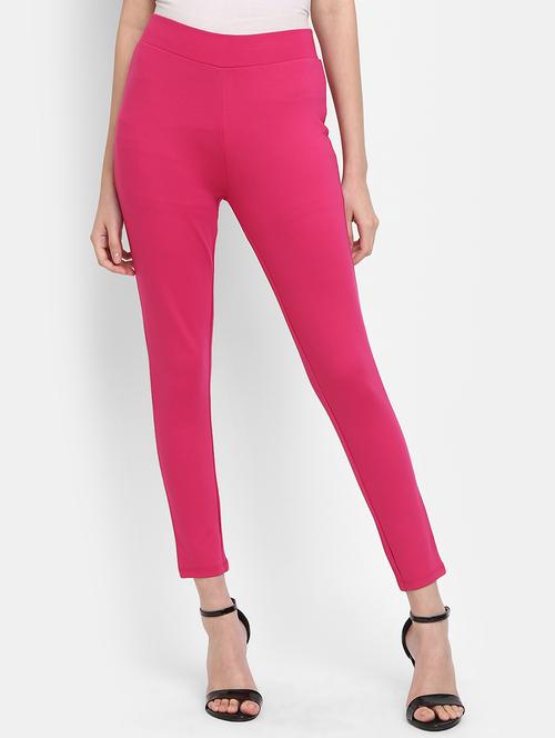 women pink cotton jegging - 19766529 - Very Small Image - 1