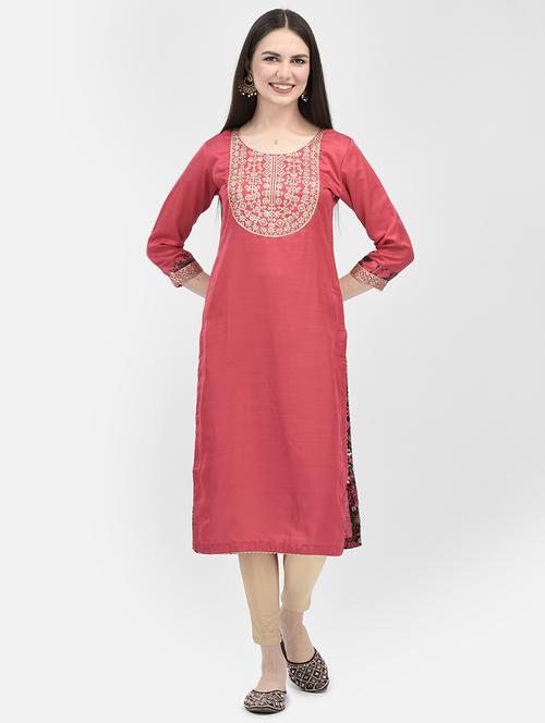 women's straight kurta - 19891698 - Very Small Image - 1