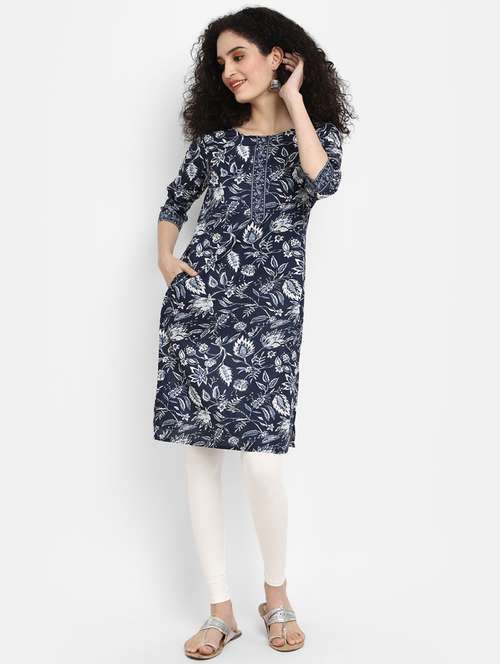 blue printed anarkali kurta - 19905022 - Very Small Image - 1