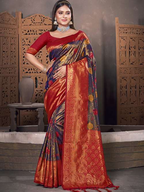 women's self design purple colored saree with blouse - 19925395 - Very Small Image - 1