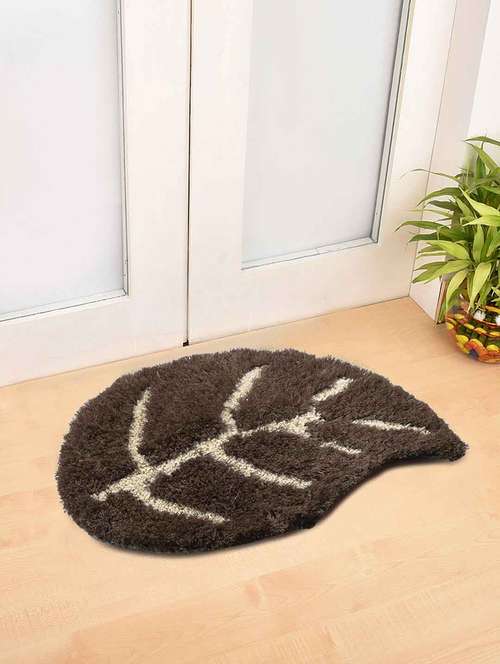 fabinaliv brown floral polyester door mat (62x42 cm) - 19928048 - Very Small Image - 1
