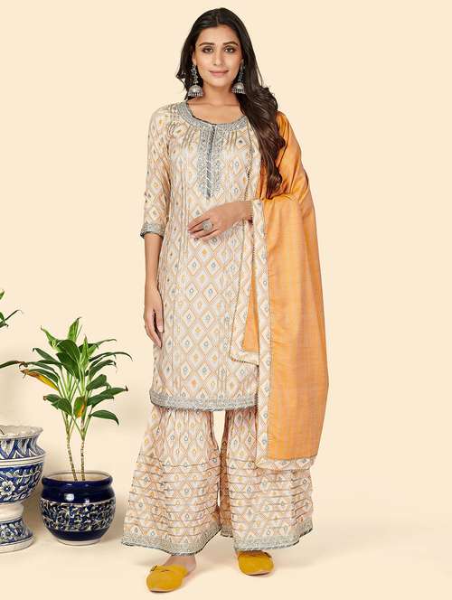 printed kurta sharara set - 19942873 - Very Small Image - 1