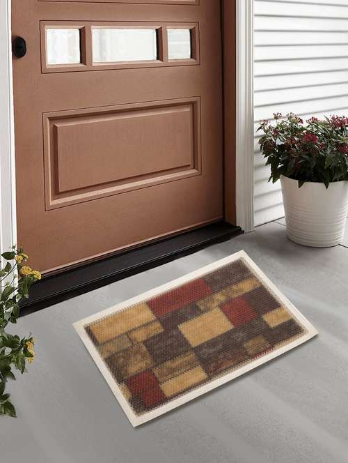 fabinaliv multicolor geometric polyester door mat (60x40 cm) - 19991720 - Very Small Image - 1