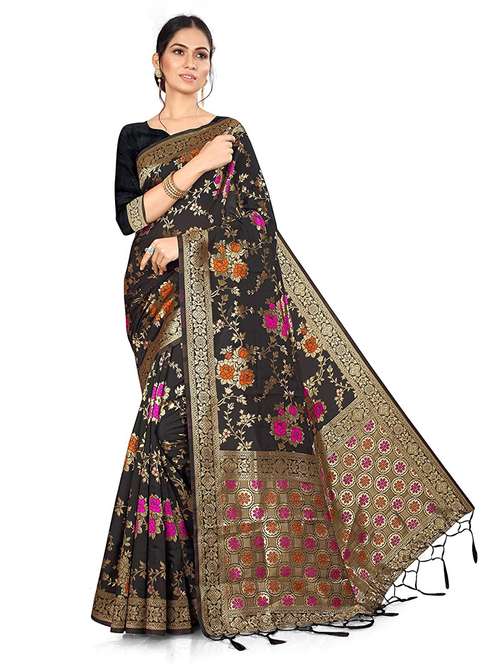 women's banarasi saree with blouse - 19992039 - Very Small Image - 1
