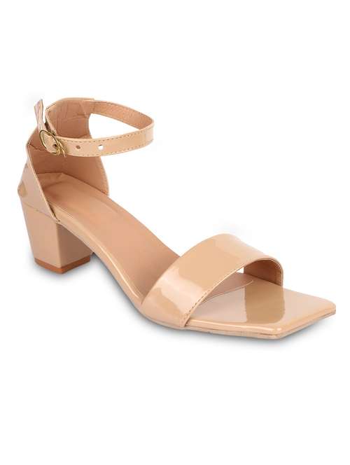 beige ankle strap block heel sandals - 19995842 - Very Small Image - 1