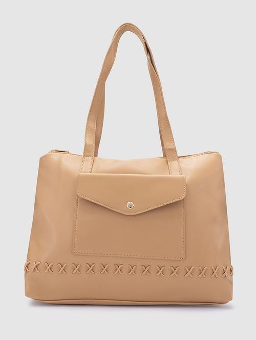 beige pu regular handbag - 20018752 - Very Small Image - 1