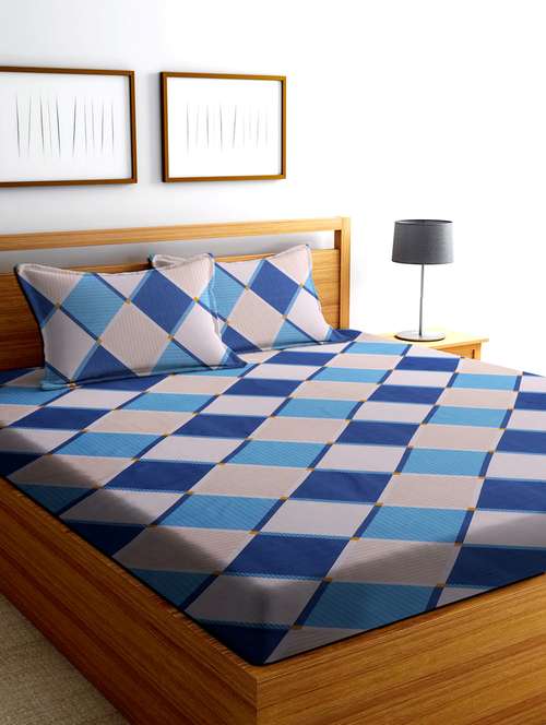 double queen bedsheet with 2 pillow covers - 20029425 - Very Small Image - 1