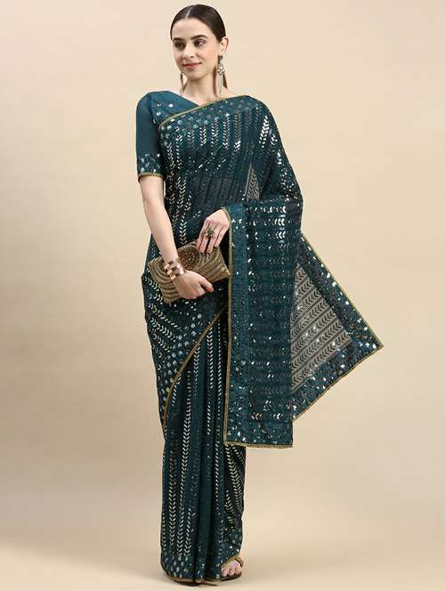 women's embellished saree with blouse - 20098645 - Very Small Image - 1