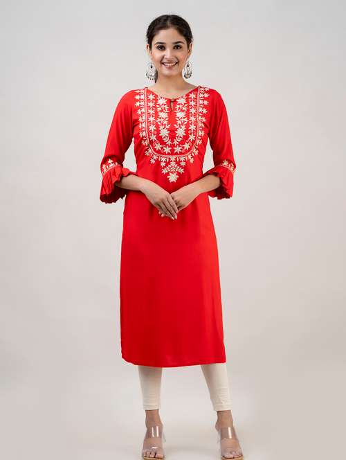 women's straight kurta - 20129183 - Very Small Image - 1