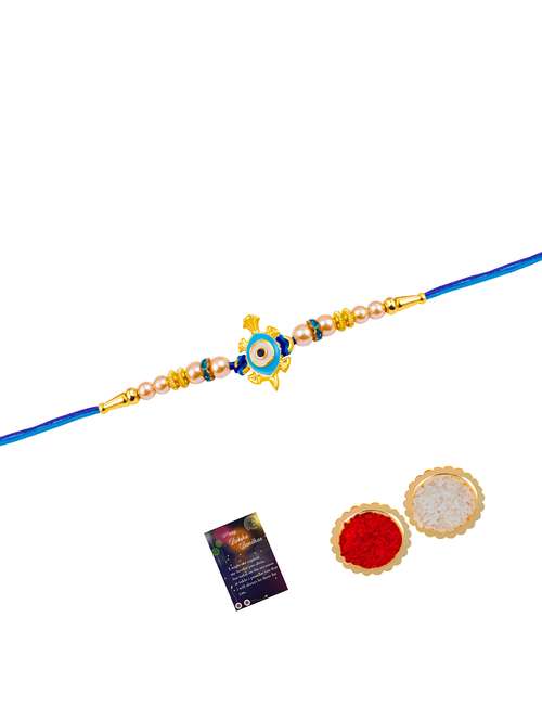 blue evil eye thread rakhi - 20130387 - Very Small Image - 1