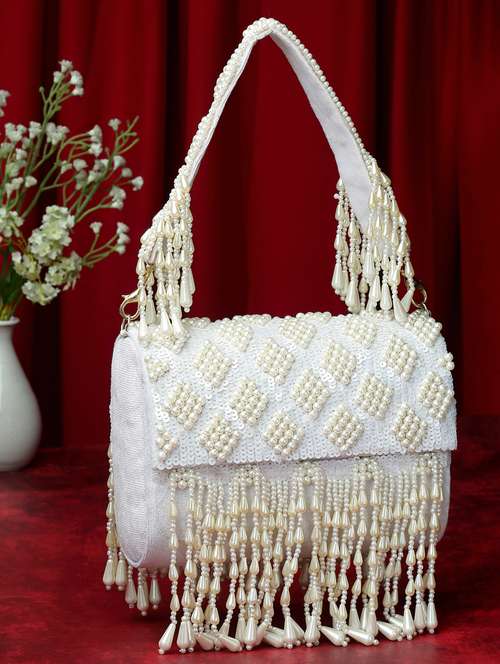 white velvet fold over clutch - 20132440 - Very Small Image - 1