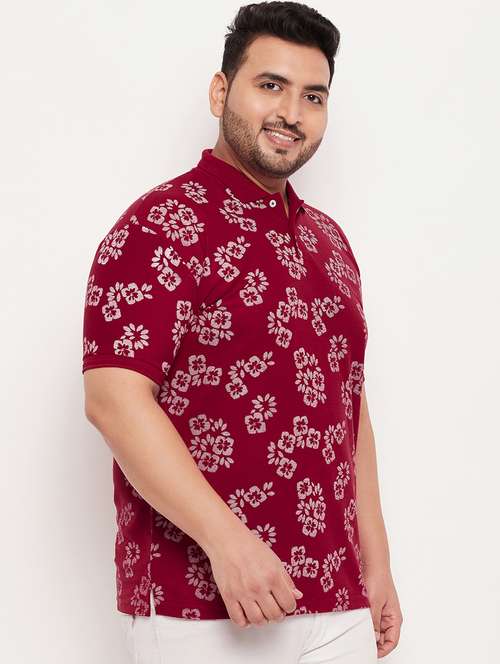 plus size printed polo t-shirt - 20136514 - Very Small Image - 1