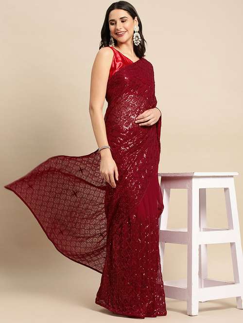 women's embellished saree with blouse - 20299668 - Very Small Image - 1