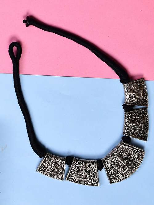 silver metal statement necklace - 20331785 - Very Small Image - 1