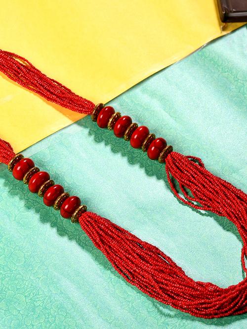 orange metal long necklace - 20331806 - Very Small Image - 1