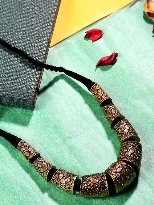 gold metal statement necklace - 20331810 - Very Small Image - 1