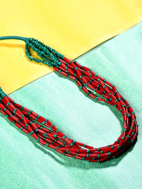 red metal statement necklace - 20331847 - Very Small Image - 1