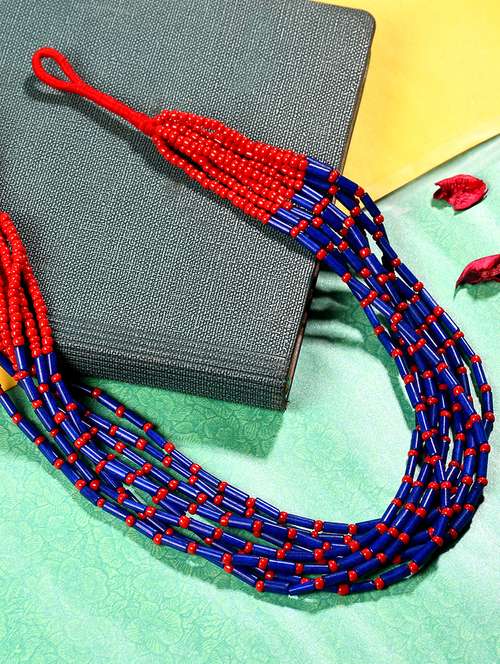 blue metal statement necklace - 20331848 - Very Small Image - 1