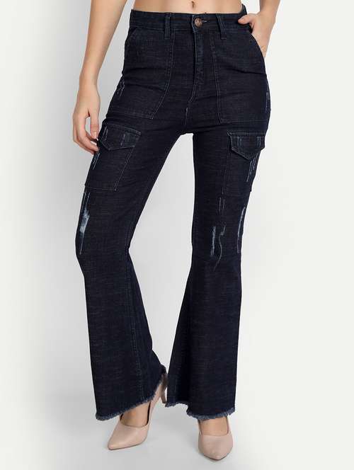 women's distress bootcut jeans - 20386505 - Very Small Image - 1