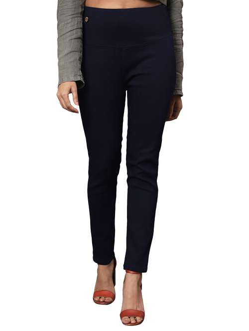 women navy blue denim jegging - 20386799 - Very Small Image - 1