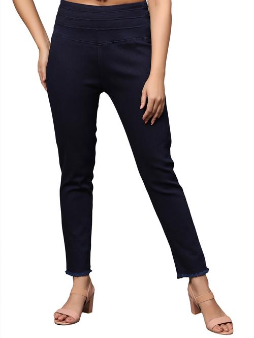 women navy blue denim jegging - 20386811 - Very Small Image - 1