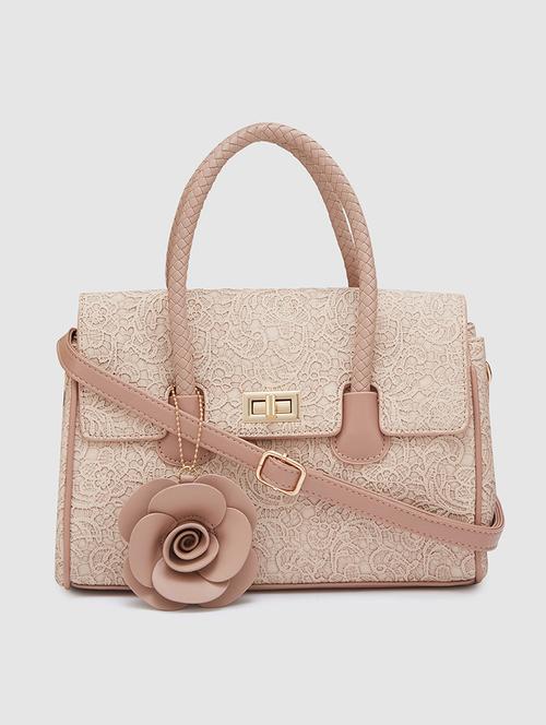 globus women nude textured casual handheld bag - 20405869 - Very Small Image - 1