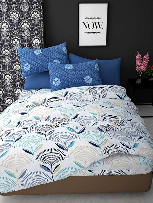 king size cotton bedsheet for double bed with 2 pillow covers (230 x 250 cm) - 20405901 - Very Small Image - 1