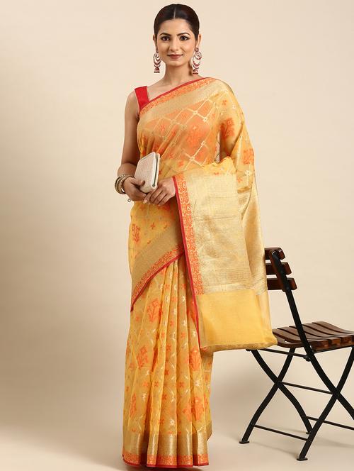 women's banarasi saree with blouse - 20406024 - Very Small Image - 1