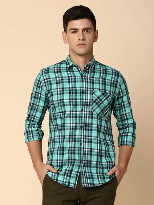 green & black checkered casual shirt - 20535117 - Very Small Image - 1