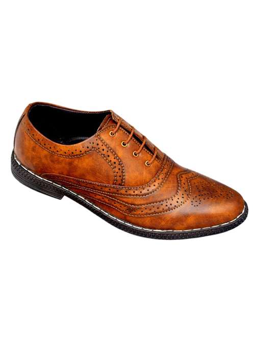 men tan lace-up brogues - 20536316 - Very Small Image - 1