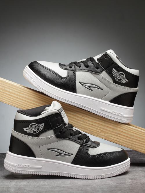 boys black & grey lace up sneaker - 20547490 - Very Small Image - 1
